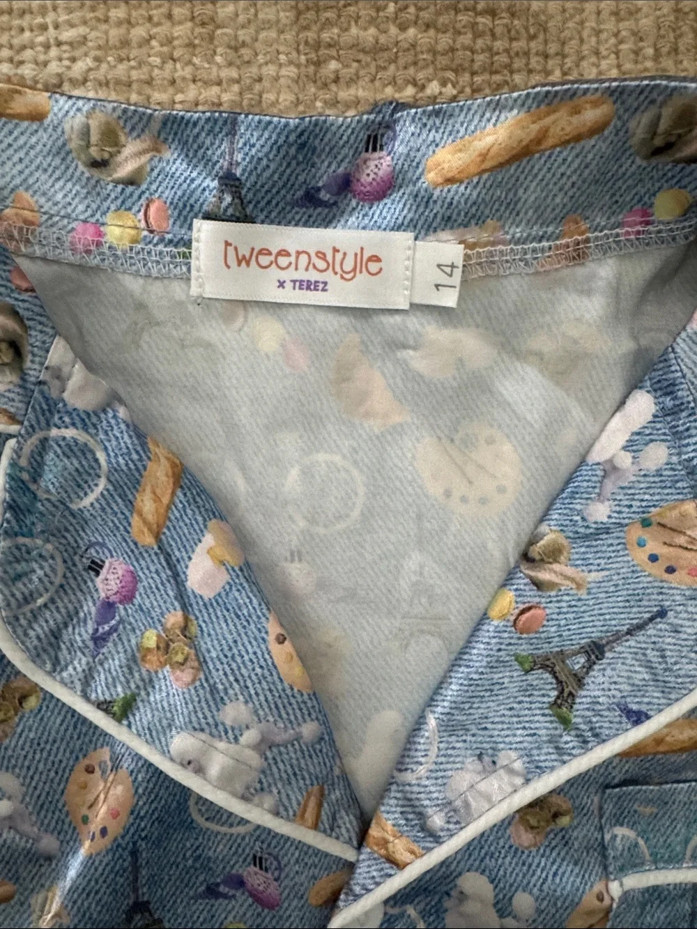 Satin French themed PJ set